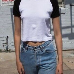 Brandy Melville cropped baseball T